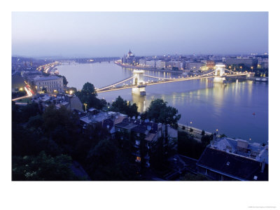 Chain Bridge, Budapest, Hungary by Robert Burrington Pricing Limited Edition Print image