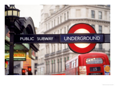 Public Subway Sign, London, England by Kindra Clineff Pricing Limited Edition Print image