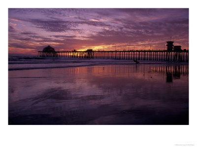 Pier At Sunset, Huntington Beach, Ca by Michele Burgess Pricing Limited Edition Print image