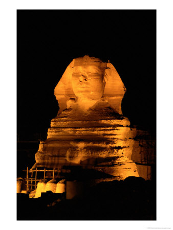 The Great Sphinx Illuminated At Night by Richard Nowitz Pricing Limited Edition Print image
