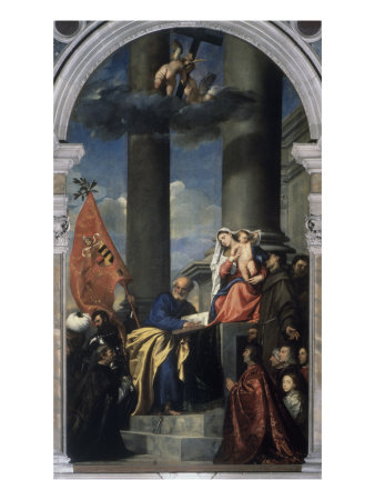 Madonna With Saints And Members Of The Pesaro by Titian (Tiziano Vecelli) Pricing Limited Edition Print image