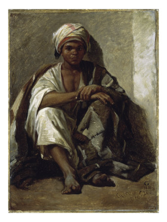A Seated Arab Boy by Frederick Goodall Pricing Limited Edition Print image