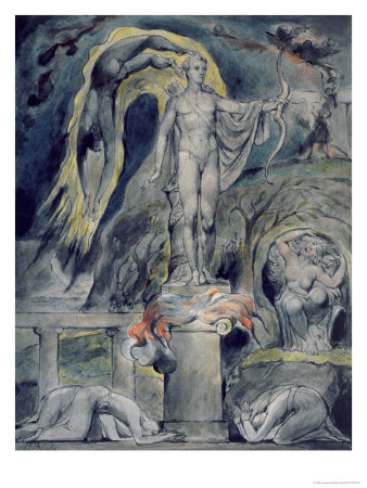 The Overthrow Of Apollo And The Pagan Gods by William Blake Pricing Limited Edition Print image