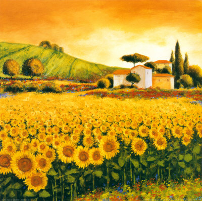 Valley Of Sunflowers by Richard Leblanc Pricing Limited Edition Print image
