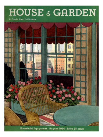 House & Garden Cover - August 1934 by Pierre Brissaud Pricing Limited Edition Print image