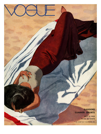 Vogue Cover - July 1933 by Pierre Mourgue Pricing Limited Edition Print image