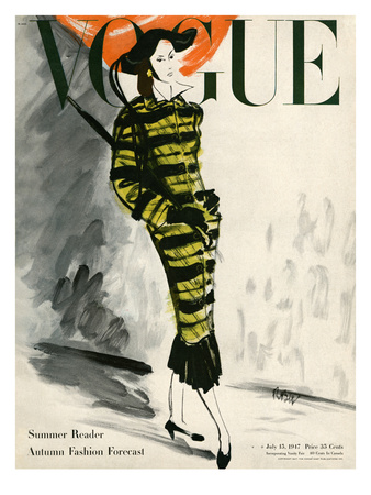 Vogue Cover - July 1947 by René Bouét-Willaumez Pricing Limited Edition Print image