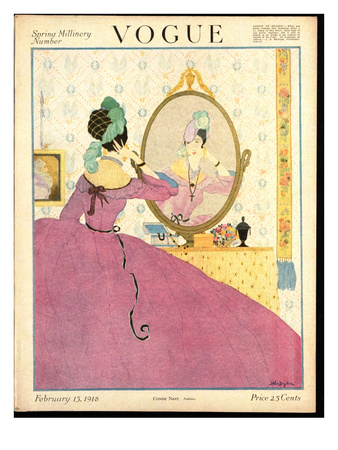 Vogue Cover - February 1918 by Helen Dryden Pricing Limited Edition Print image