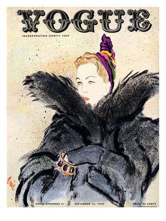 Vogue Cover - September 1937 by Carl Eric Erickson Pricing Limited Edition Print image