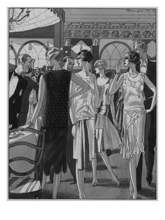 Vogue - December 1927 by Pierre Mourgue Pricing Limited Edition Print image