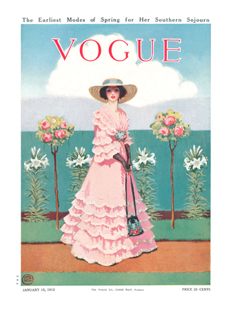 Vogue Cover - January 1912 by Mrs. Newell Tilton Pricing Limited Edition Print image