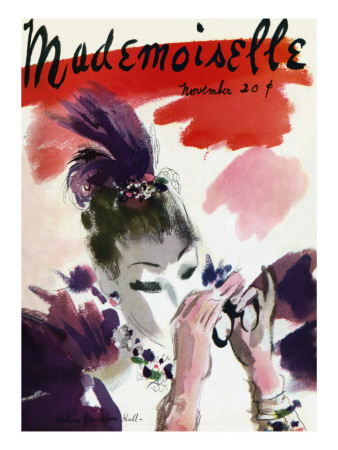 Mademoiselle Cover - November 1935 by Helen Jameson Hall Pricing Limited Edition Print image