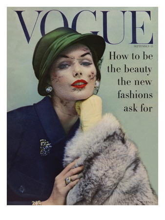 Vogue Cover - September 1956 by Karen Radkai Pricing Limited Edition Print image