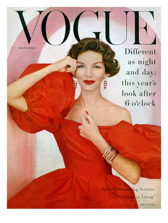 Vogue Cover - November 1956 by Richard Rutledge Pricing Limited Edition Print image