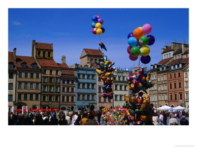 Balloons In The Old Town Square (Rynek Starego Miasta), Warsaw, Poland by Krzysztof Dydynski Pricing Limited Edition Print image