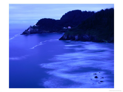 Bay With Heceta Head Lighthouse And Light Keepers House, Yachats, Usa by Brent Winebrenner Pricing Limited Edition Print image