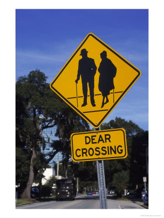 Dear Crossing' Sign, Mature Adults, Orlando, Fl by Eunice Harris Pricing Limited Edition Print image