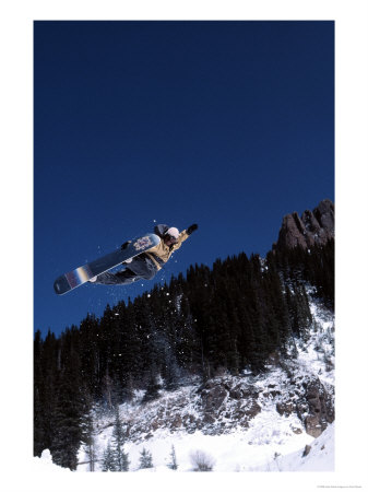Snowboarder, Wolf Creek, Co by Kurt Olesek Pricing Limited Edition Print image