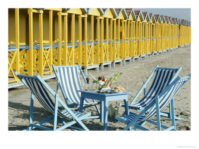 Table With Food Setting On Beach, Italy by John Dominis Pricing Limited Edition Print image