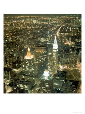 Night View Of Manhattan From Empire State Building by Peter Ciresa Pricing Limited Edition Print image