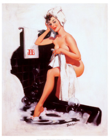 Pin-Up Girl With Towel by Joyce Ballantyne Pricing Limited Edition Print image