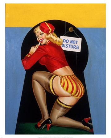 Pin-Up Girl In Keyhole by Peter Driben Pricing Limited Edition Print image