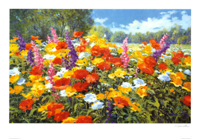 Landscape With Flowers I by Gerhard Nesvadba Pricing Limited Edition Print image
