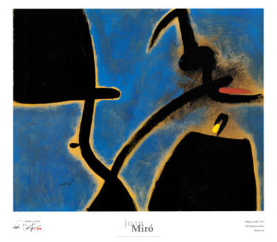 Woman And Bird, 1973 by Joan Miro Pricing Limited Edition Print image