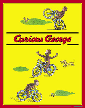 Curious George On Bike by H.A. Rey Pricing Limited Edition Print image
