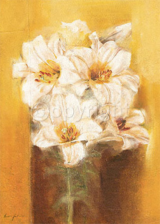 Glowing White Lilies by Anna Gardner Pricing Limited Edition Print image