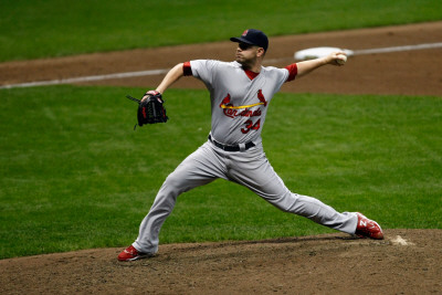 St Louis Cardinals V Milwaukee Brewers - Game Six, Milwaukee, Wi - October 16: Marc Rzepczynski by Scott Boehm Pricing Limited Edition Print image