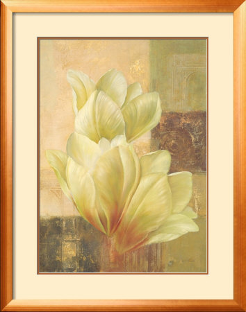 Tulips In Coral by Fabrice De Villeneuve Pricing Limited Edition Print image