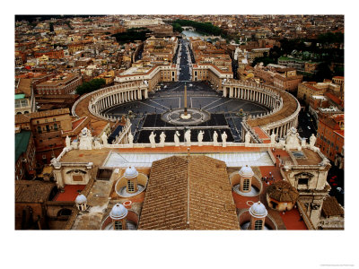 Piazza San Pietro From St. Peter Cathedral's Dome, Rome, Italy by Witold Skrypczak Pricing Limited Edition Print image