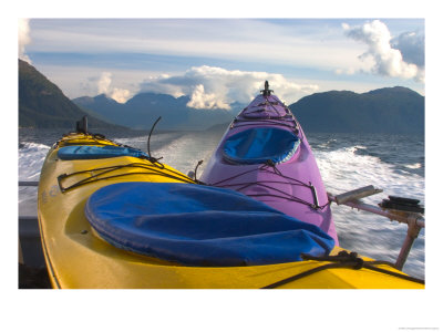 Sea Kayak Trip From Valdez Harbor To Columbia Glacier, Alaska, Usa by Julie Eggers Pricing Limited Edition Print image