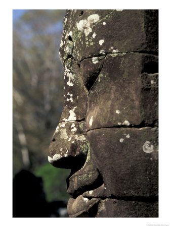 Enigmatic And Carved Heads Of The Bayon, Angkor Thom, Siem Reap, Cambodia by Walter Bibikow Pricing Limited Edition Print image