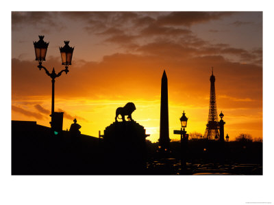 Place De La Concorde, Eiffel Tower, Obelisk, Paris, France by David Barnes Pricing Limited Edition Print image