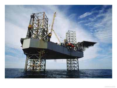 An Oil And Gas Drilling Platform In The North Atlantic Off The Coast Of Sable Island by Eightfish Pricing Limited Edition Print image