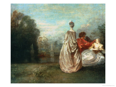 The Two Cousins, Circa 1716 by Jean Antoine Watteau Pricing Limited Edition Print image