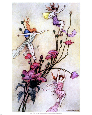 Three Spirits Mad With Joy by Warwick Goble Pricing Limited Edition Print image