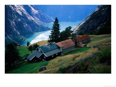 Simafjorden From Kjeasen Farm, Kjeasen, Norway by Graeme Cornwallis Pricing Limited Edition Print image