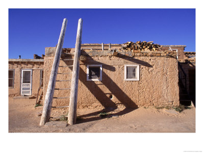 A Ladder Casts A Shadow On An Adobe House by Ira Block Pricing Limited Edition Print image