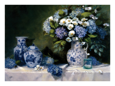 Hydrangeas And Delft by Hope Reis Pricing Limited Edition Print image