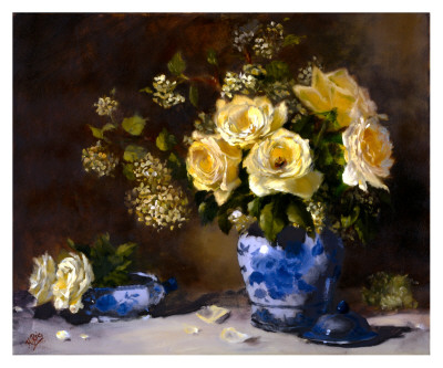 Yellow Roses With Porcelain by Hope Reis Pricing Limited Edition Print image