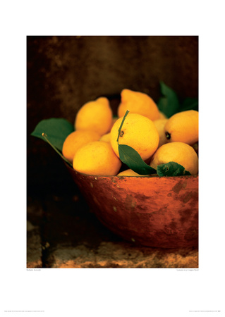 Lemons In A Copper Bowl by Melanie Acevedo Pricing Limited Edition Print image