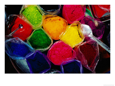 Overhead Of Coloured Powders For Sale, Nasik, India by Richard I'anson Pricing Limited Edition Print image