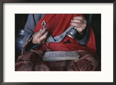Buddhist Lama With Prayer Book, Prayer Beads And Dorge by Gordon Wiltsie Pricing Limited Edition Print image