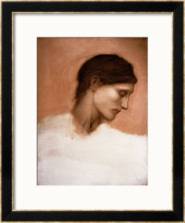 Study Of A Girl's Head by Edward Burne-Jones Pricing Limited Edition Print image