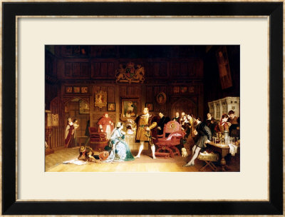 Henry Viii And Anne Boleyn Observed By Queen Katherine, 1870 by Marcus Stone Pricing Limited Edition Print image