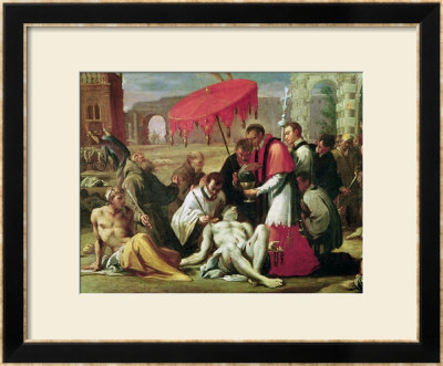 St. Charles Borromeo (1538-84) Administering The Sacrament To Plague Victims In 1576 by Sigismondo Caula Pricing Limited Edition Print image
