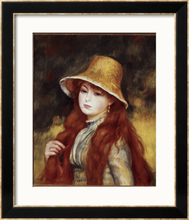 Young Girl In A Straw Hat by Pierre-Auguste Renoir Pricing Limited Edition Print image